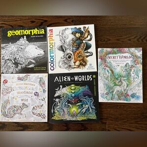 Art Coloring Book Set - Black, White, Green